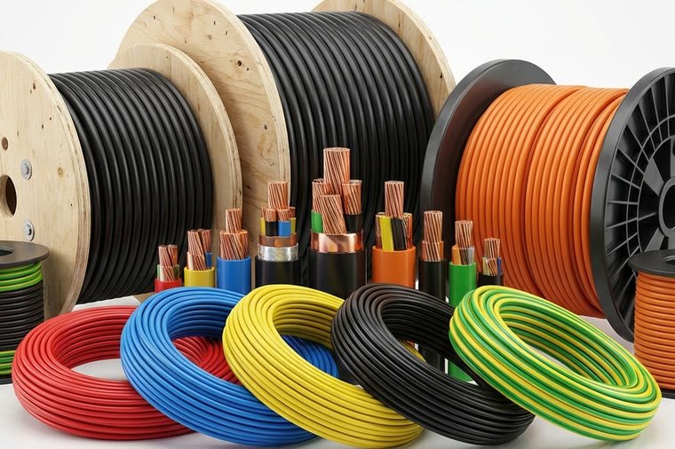 Reels and coils of coloured electrical cable